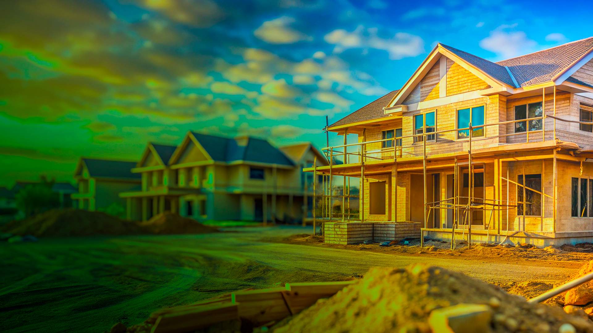 New cluster homes under construction